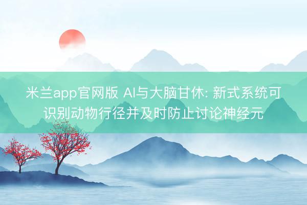 米兰app官网版 AI与大脑甘休: 新式系统可识别动物行径并及时防止讨论神经元